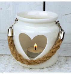Small White Porcelain Heart Lantern