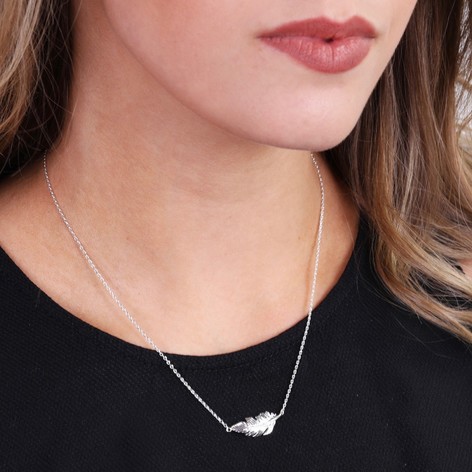 Silver Feather Necklace - Image 3