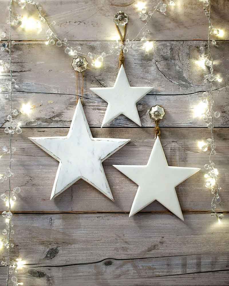 White Wooden Stars