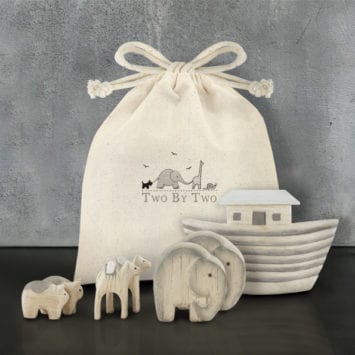 Minature Noah’s ark set in a bag