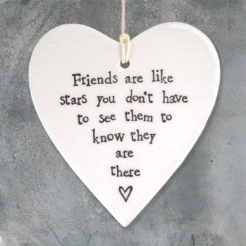 Porcelain Hanging Heart-Friends Are Like Stars