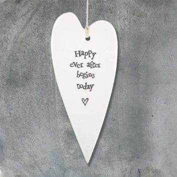 Hanging Porcelain 'Ever After' Heart