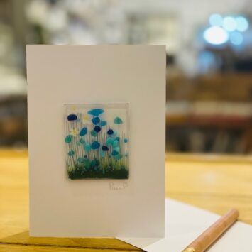 Card - Fused Glass keepsake - Blues