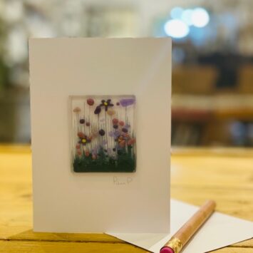Card - Fused Glass keepsake - Lilacs