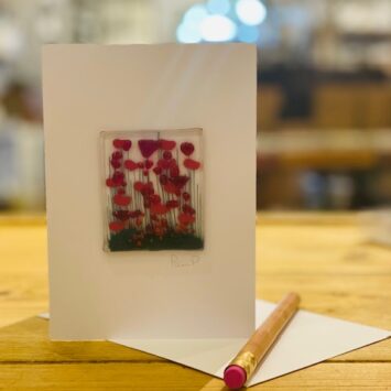 Card - Fused Glass keepsake - Poppy's