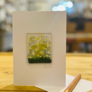 Card - Fused Glass keepsake - Daisy's