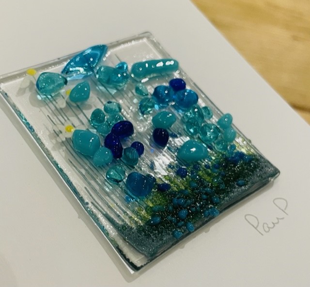 Card - Fused Glass keepsake - Blues - Image 2
