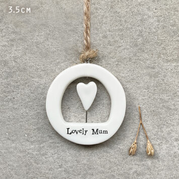Cut out Porcelain Hanger - Lovely Mum