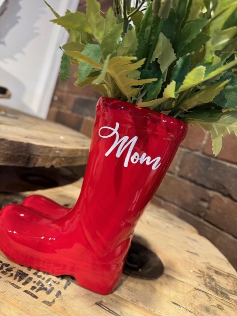 Mother's Day Red Wellies Planter/Vase - Image 4