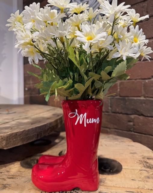 Mother's Day Red Wellies Planter/Vase