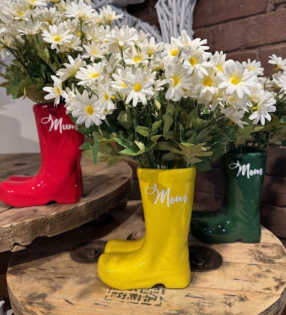 Mother's Day Red Wellies Planter/Vase - Image 5