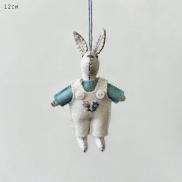Little Rabbit In Dungarees Cream Small