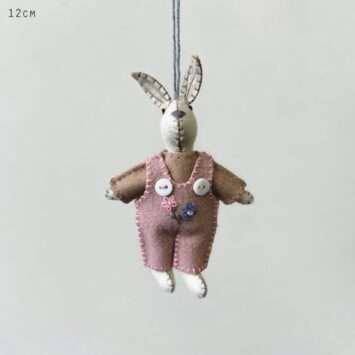 Little Rabbit In Dungarees Pink Small