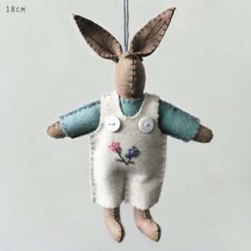 Little Rabbit In Dungarees Cream