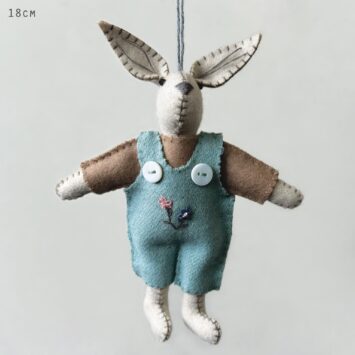 Little Rabbit In Dungarees Blue