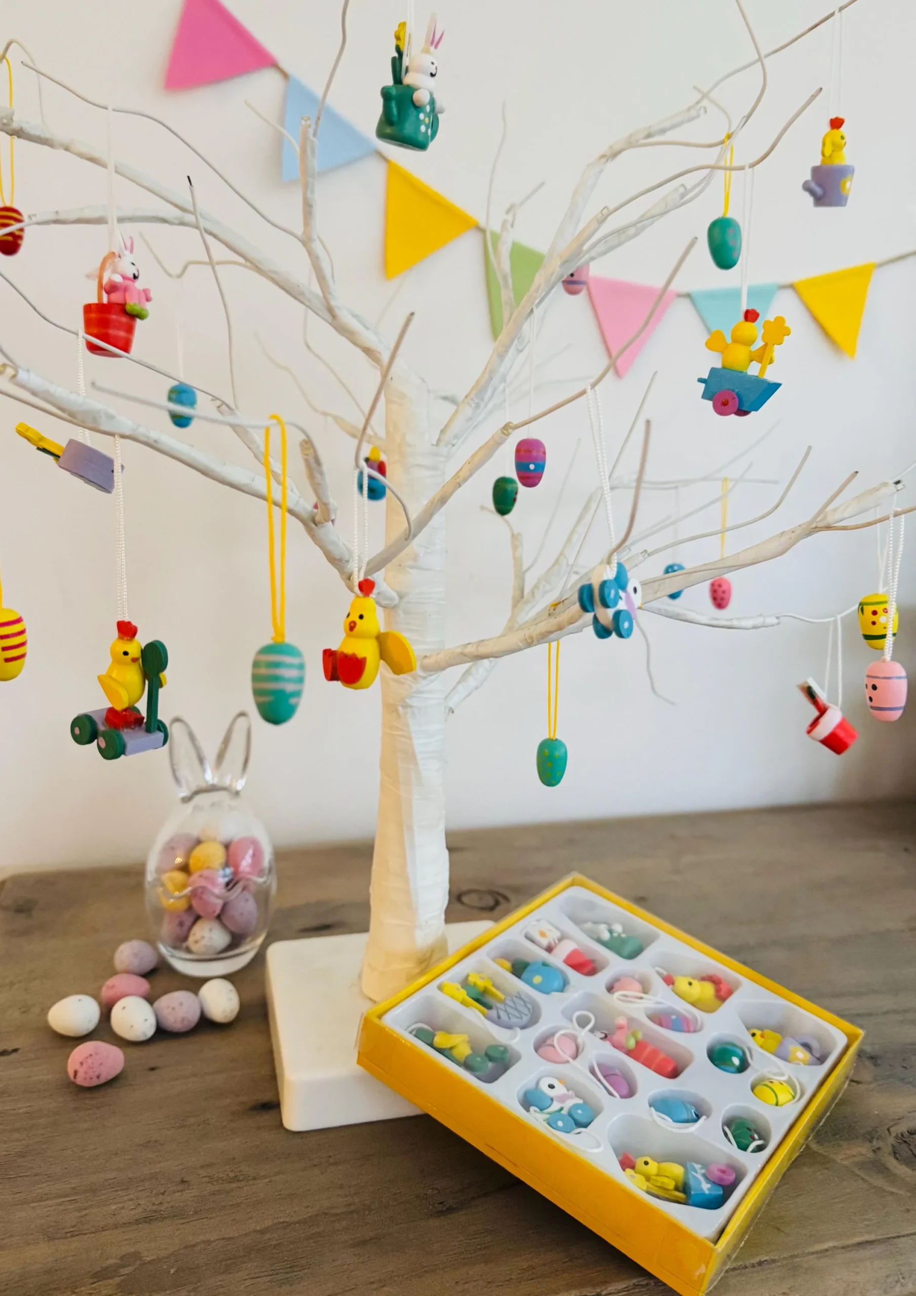 Box Of Handmade Wooden Easter Decorations - Image 2